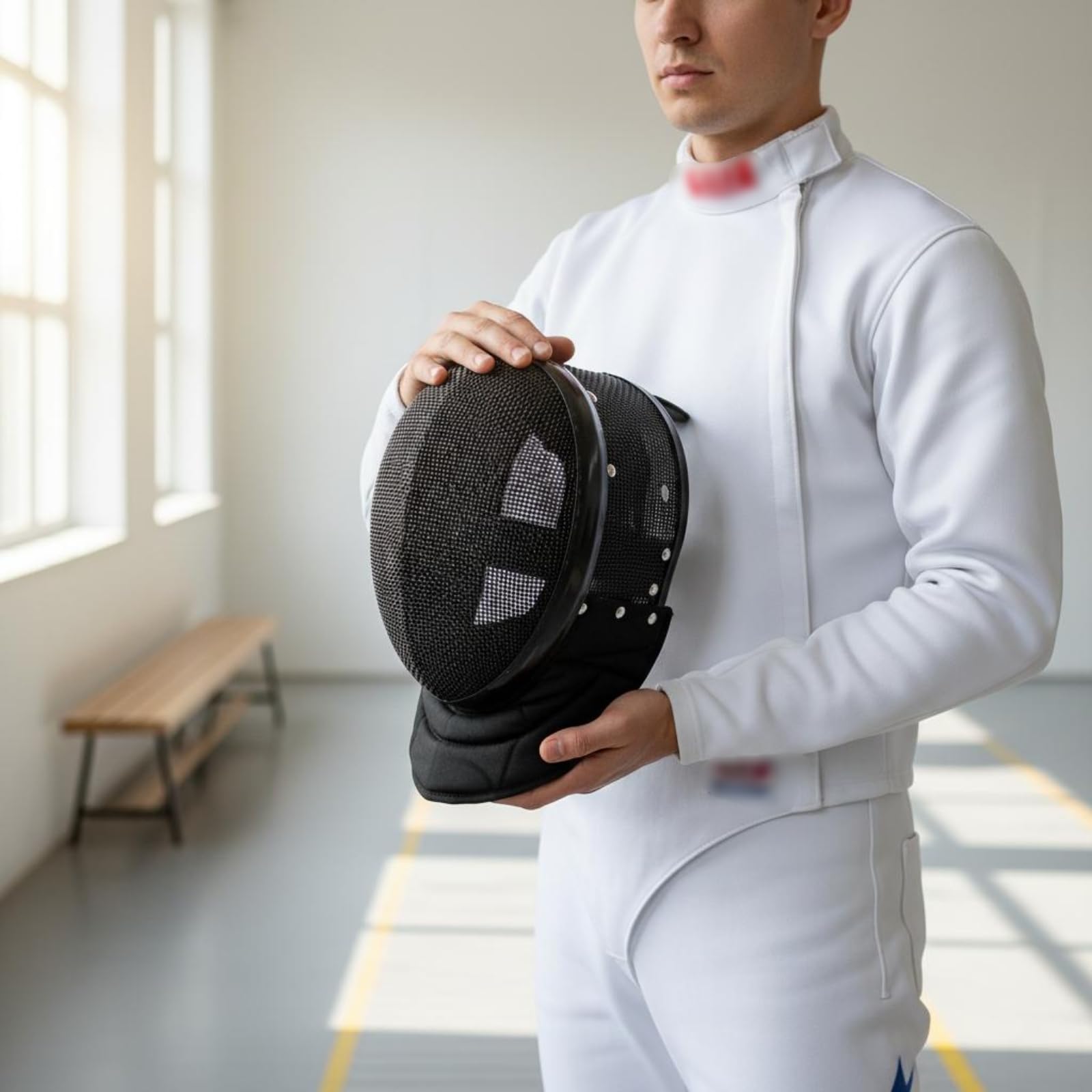 Maschera da Instructor Scherma Protezione 1600N Maschera da Allenamento Scherma Resistente Agli Urti Attrezzatura Sportiva per Allenatori