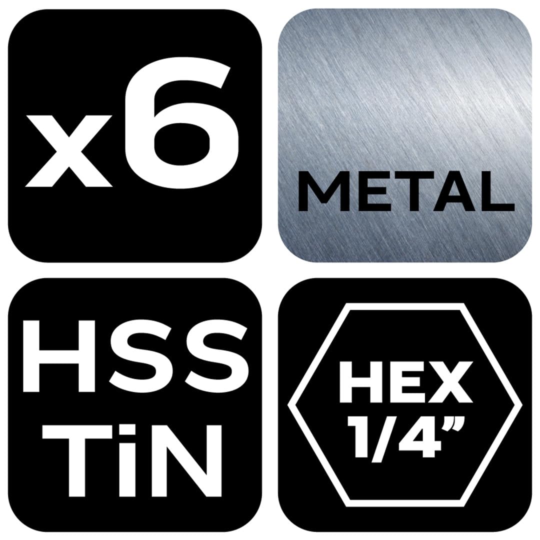 NEO TOOLS Gwintownik HSS powłoka TiN HEX 1/4" dla profesjonalistów i majsterkowiczów Maksymalna prędkość obrotowa: 1000 obr./min, jednoczesne wiercenie i gwintowanie
