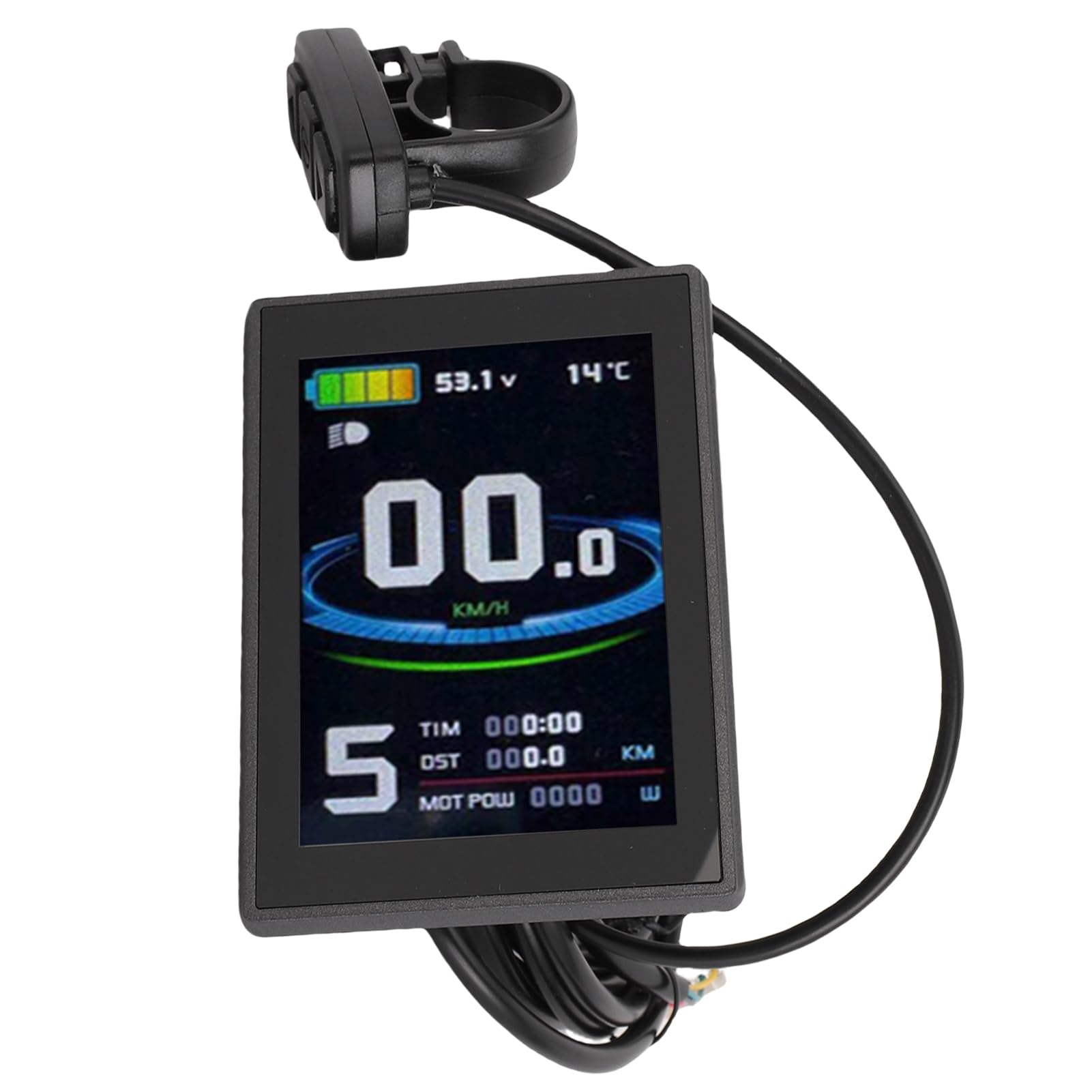 Display LCD per Scooter Elettrico, Pannello di Controllo LCD per Bici Elettrica a Colori ABS, Connettore 24V 36V 48V SM, Pulsanti Esterni, Schermo Trasparente Diurno e Notturno per Pendolari