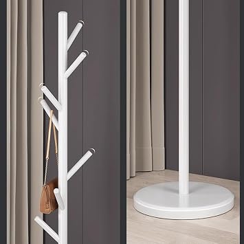 Coat Rack Stand Freestanding Clothes Hanger Stand with Stable Base Hat Bag Stand for Small Space, Clothes Hanger for Jackets Hats Scarves Bags Umbrellas - 170cm