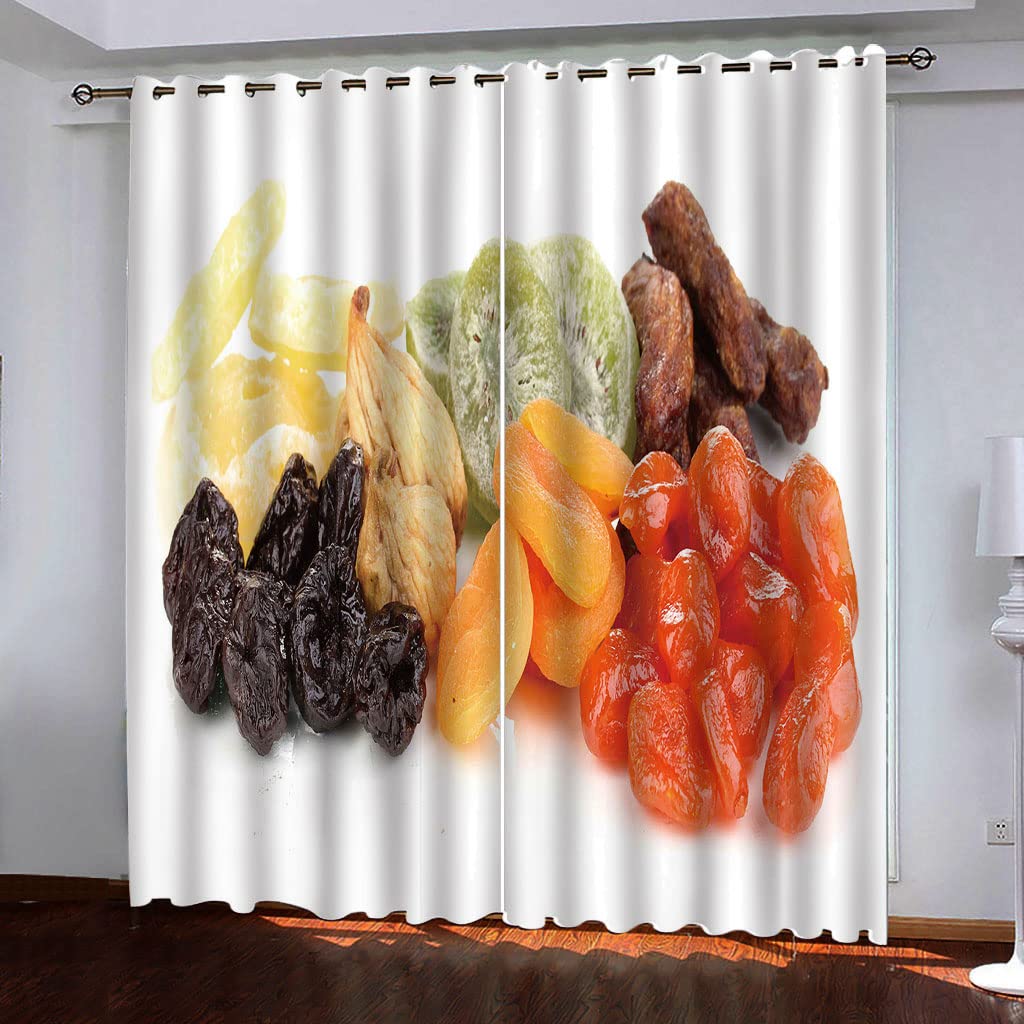 Rideaux occultants imprimé fruits sucrés 132x160cm pour chambre d'enfant