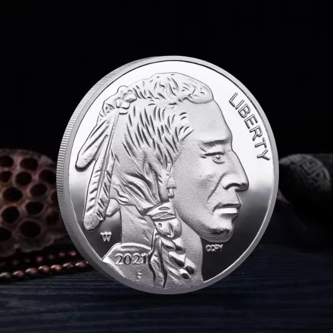 MINHBDER Commemorative Coins Usa Souvenir Coin 1Oz 2019-2025 Indian/Buffalo Silver/Gold Plated Challenge Coin Collectible Souvenir Gifts