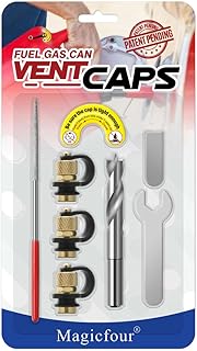 Magicfour Gas Can Vent Cap, 3 Pack Fuel Gas Vent Kit Replacement Vent Plug for Gas Fuel Water Can Jug to Allow Faster Flowing, No Wire Pull Needed