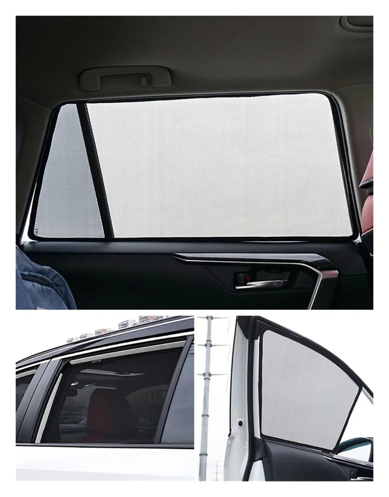 Kfz Outdoor Abdeckplane Für A6 Limousine C8 2018 2019 2020 2021-2024 Auto Fenster Sonnenschutz Magnetische Vorhang Mesh Frontscheibe Rahmen Vorhang Autoscheiben Sonnenschutz(2PC Side Triangle)