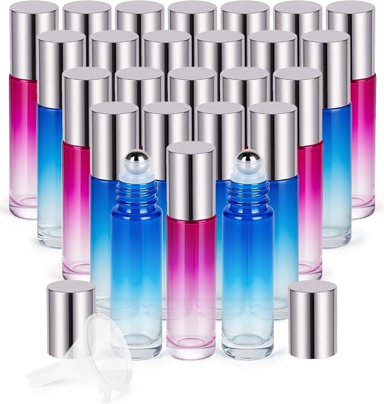 Frascos de vidro com esfera aplicadora Worldgsb, 10 mL, Pacote com 25