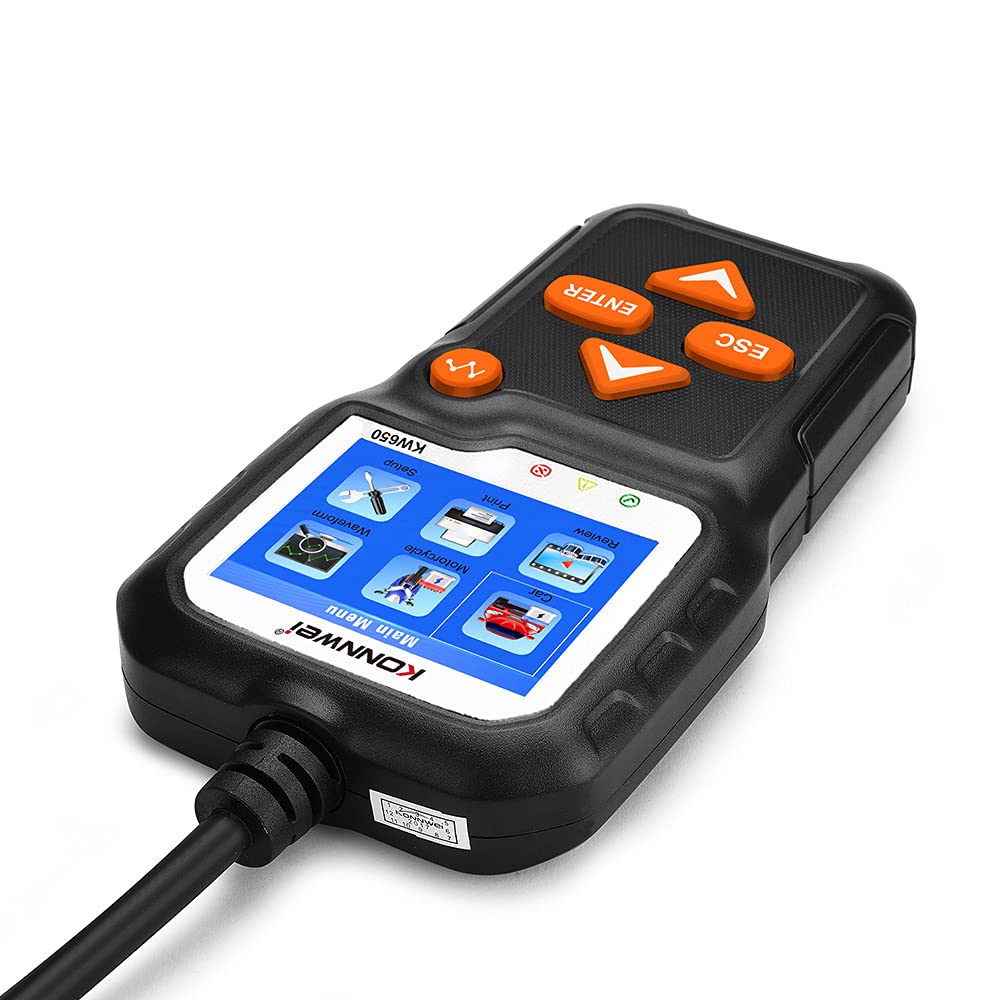 YONGYAO KW650 Tester akumulatora samochodowego 6V 12V analizator akumulatora 2000CCA Narzedzie do testowania rozruchu samochodowego ladowania