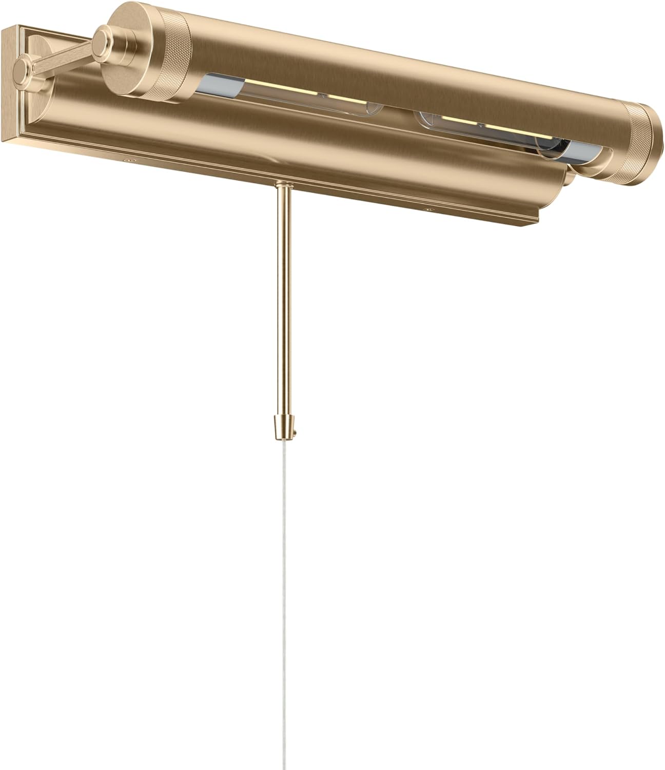 Kichler Kenton 18 Inch 2 Light Luxe Industrial Picture Light, in Champagne Bronze with Adjustable Shade, Wall Mount Horizontally, (18" W x 2.75" H), 52814CPZ