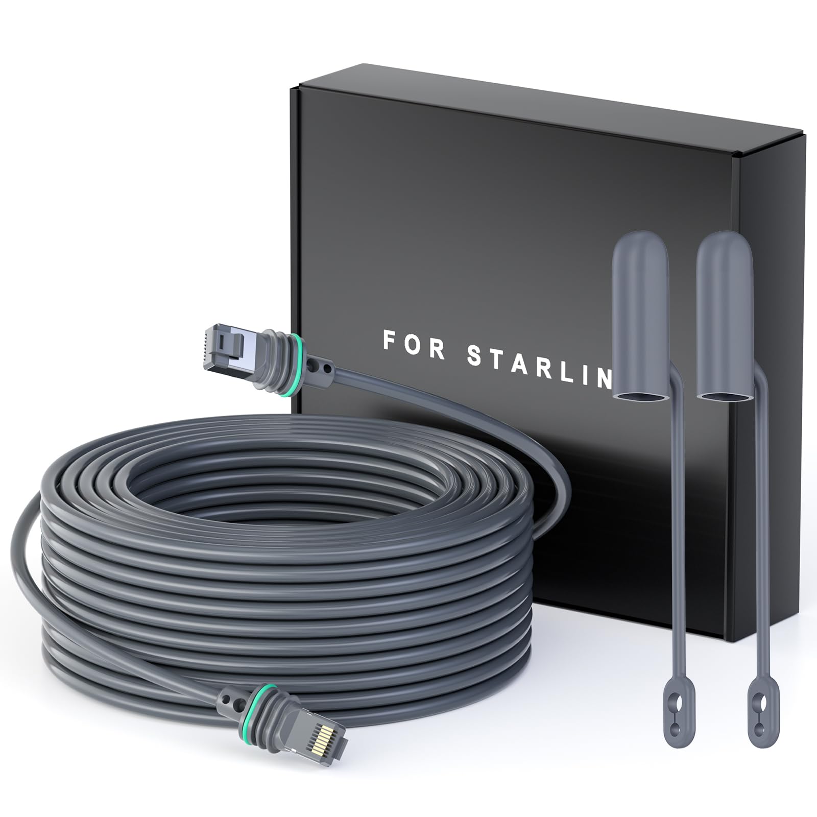 Starlink Câble Starlink Gen 3 46 m - Rallonge de câble Starlink étanche pour Starlink Standard Actuated Gen 3 / Satellite V3, câble Ethernet Starlink Gen 3, Plug and Play, gris
