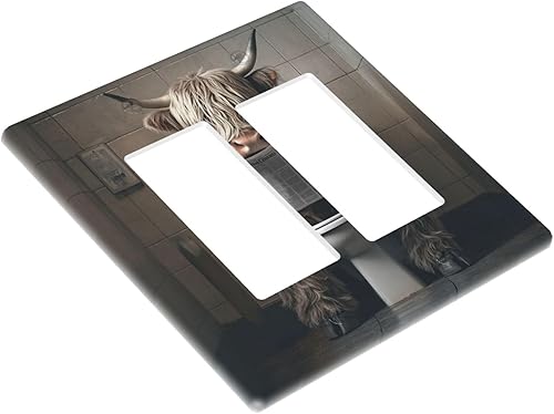 Vista 312 de Cubiertas decorativas de salida de estrella de mar playera, tablero de madera azul de concha de mar de 1 banda, decoración individual GFCI, placa