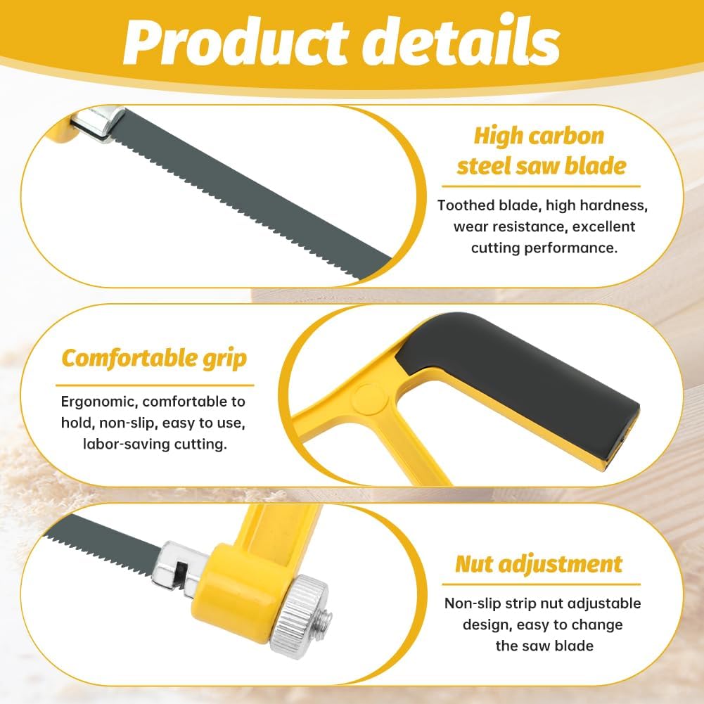 6inch Mini Hacksaw and Miter Block Set,Adjustable Miter Box and Saw Set,Metal Mitre Block Set,Professional Cutting,Hacksaw,Coping Saw for Woodworking,Hacksaw for Metal Cutting(10.24x3.74x5.91inch)
