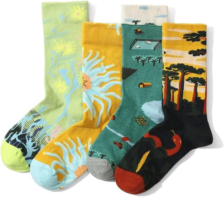 Women Combed Cotton Cozy Breathable Street Skateboard Sports Socks French