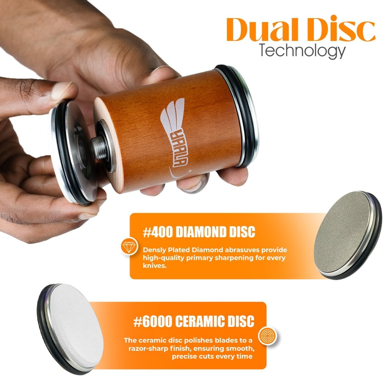 Rolling Knife Sharpener Kit with Leather Strop – Easy Knife Sharpening at 15° & 20° Angles – Magnetic Holder for Safe, Precise Sharpening – Great Kitchen Gift for Home Cooks