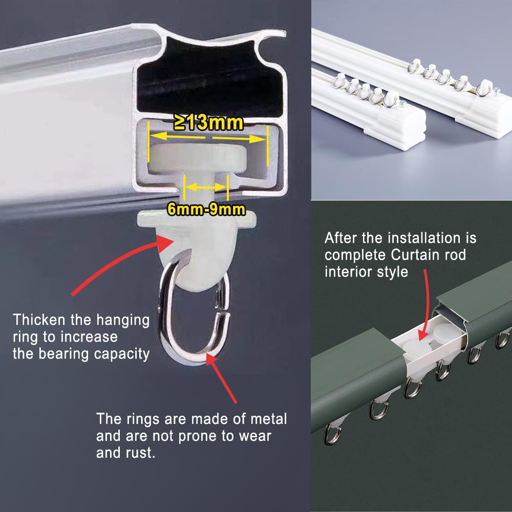 100 Ganci Per Tende Scorrevoli - Plastica Bianca, Compatibili Con Guide Standard - Foto 13