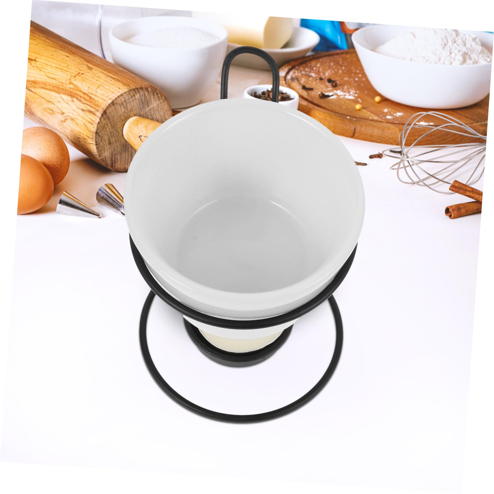 PRETYZOOM 2sets Ceramic Butter Fondue Melting Pot Set Chocolate Cheese Warmer for Home Use Versatile Design Quick Melting for Parties Gatherings