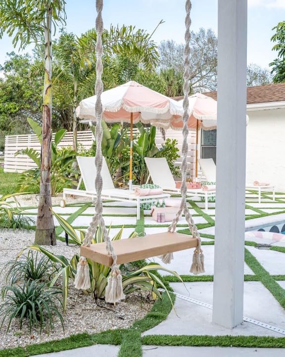 New Handmade Macrame,Swing, Wood,Outdoor Swing, Indoor/Outdoor Swing,Look Great,Birthday, Party Swing, Wedding Swing, Tree Swing, Wooden Swing