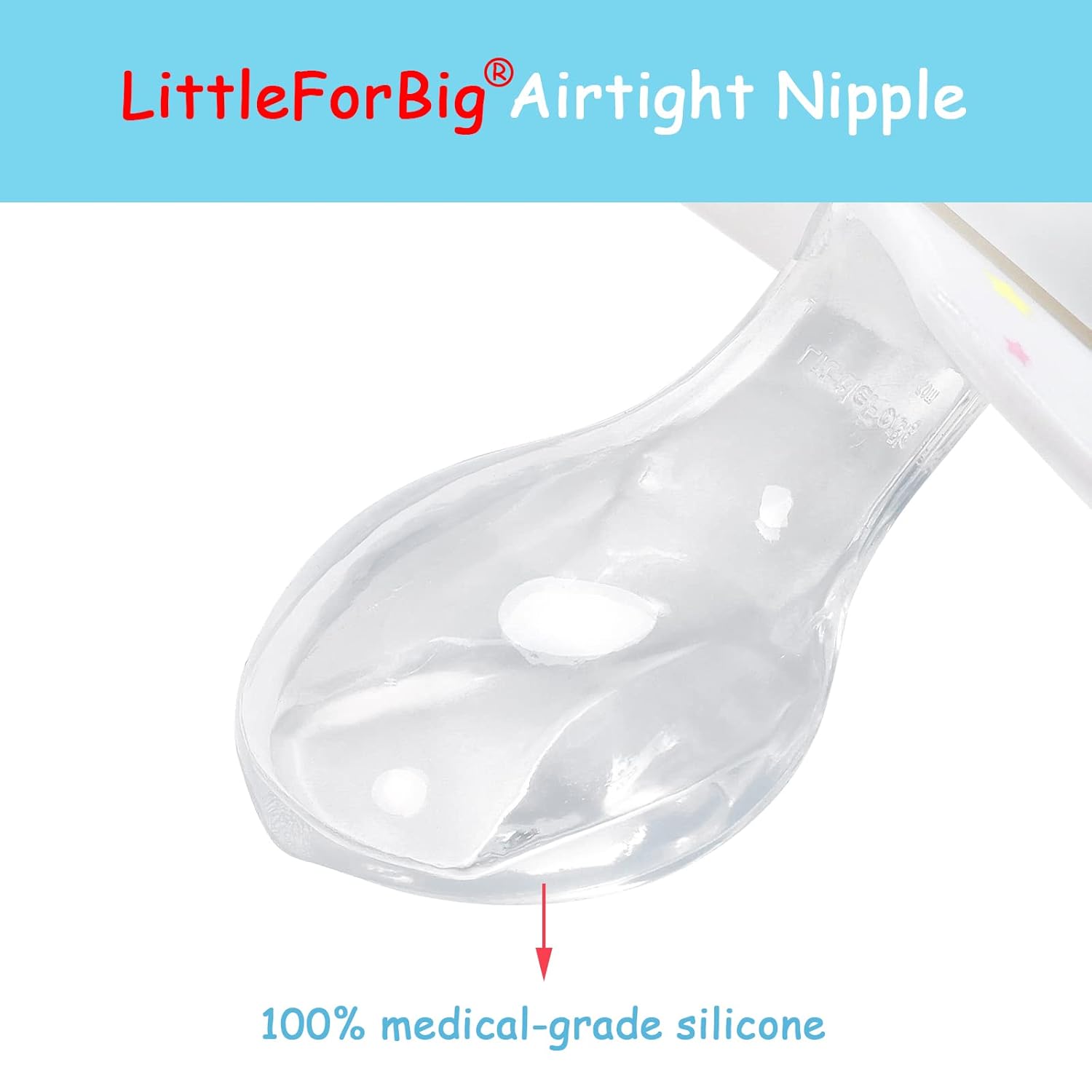 LittleForBig Bigshield Generation-II Adult Sized Pacifier White Little Circus Elephant Pattern - Image 5