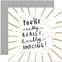 Vista 1 de Old English Co. - Tarjeta de felicitación Really Amazing – Bonito brillo de lámina dorada para él o ella Tarjeta para hombres y mujeres nuevo