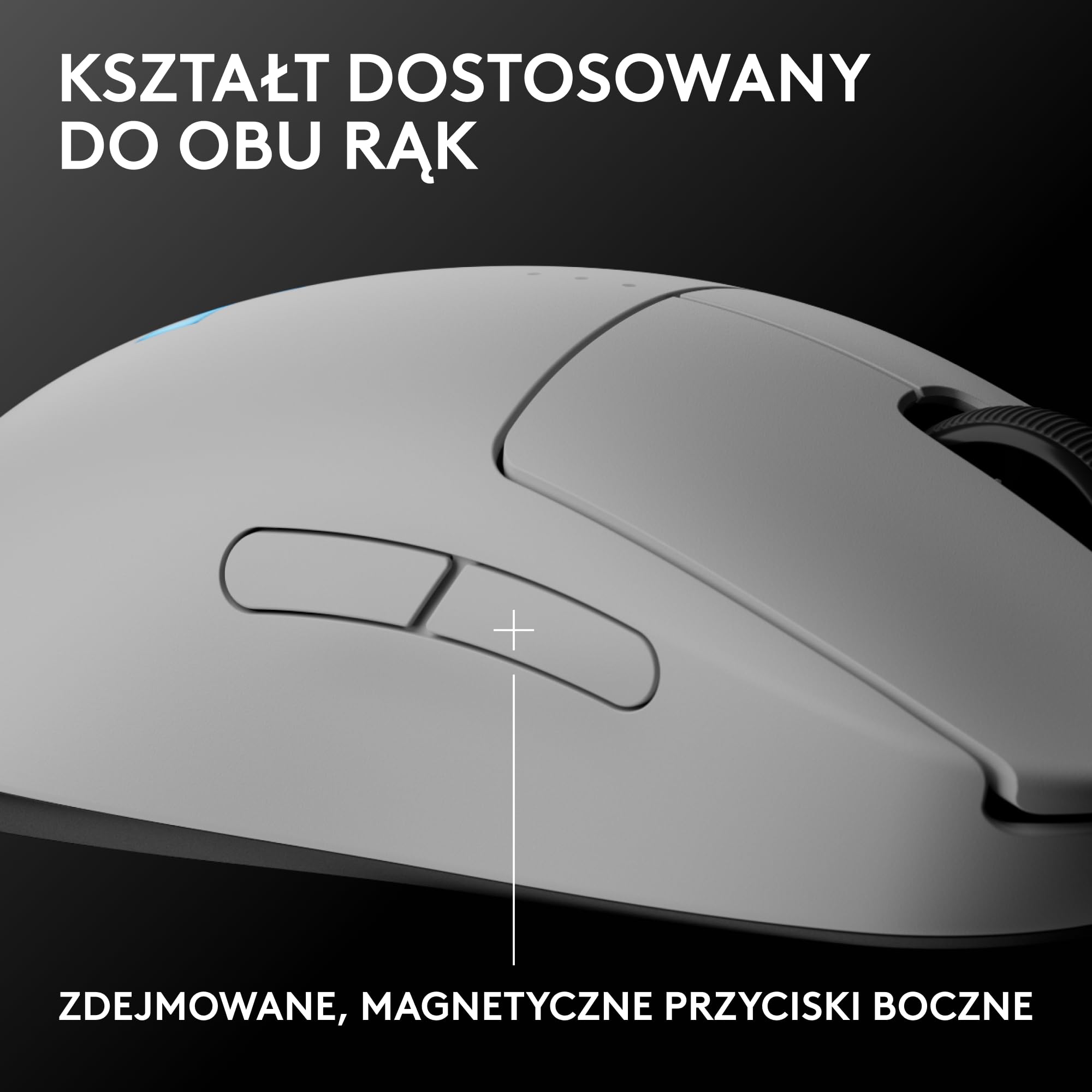 Bezprzewodowa mysz do gier PRO 2 LIGHTSPEED, do 4 konfigurowalnych i przełączanych magnetycznych przycisków bocznych, ładowanie przez USB-C, czujnik 32k DPI do komputerów PC/Mac
