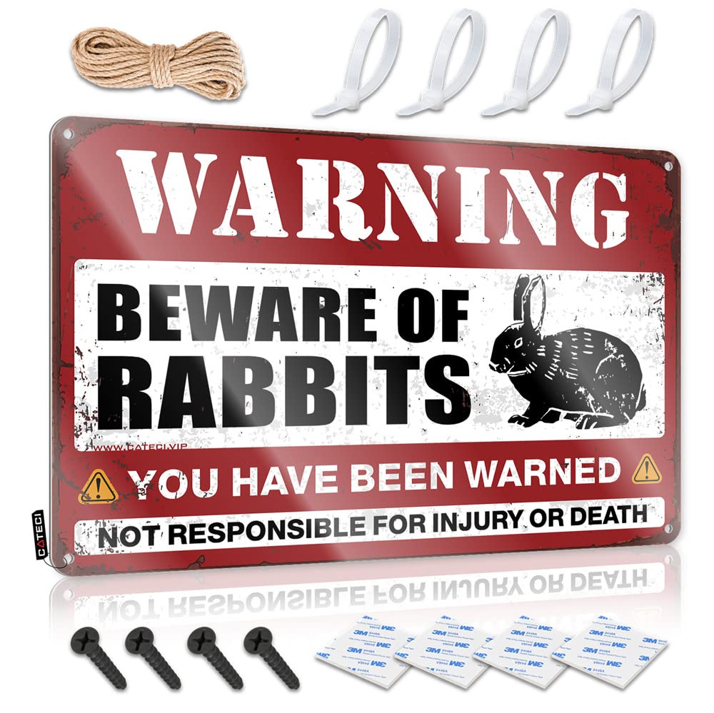 Vintage Poster Square Statue Home Decor - Beware Of Rabbits Gift For Fisherman Rustic Style Artwork For Student(30X40CM)
