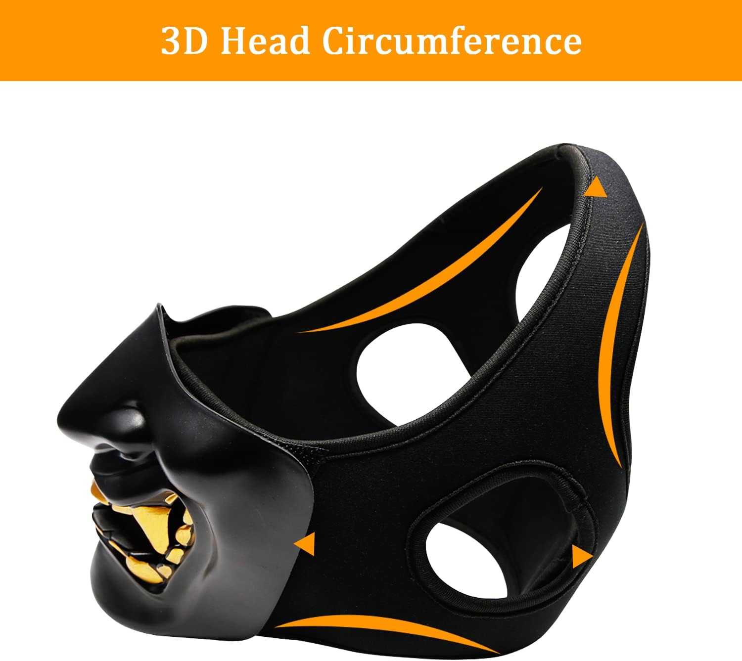 Airsoft Half Face Masks, Evil Demon Monster Kabuki Samurai Hannya Oni Half Face Protective Masks Masquerade Ball, Party, Halloween, Cs War Game