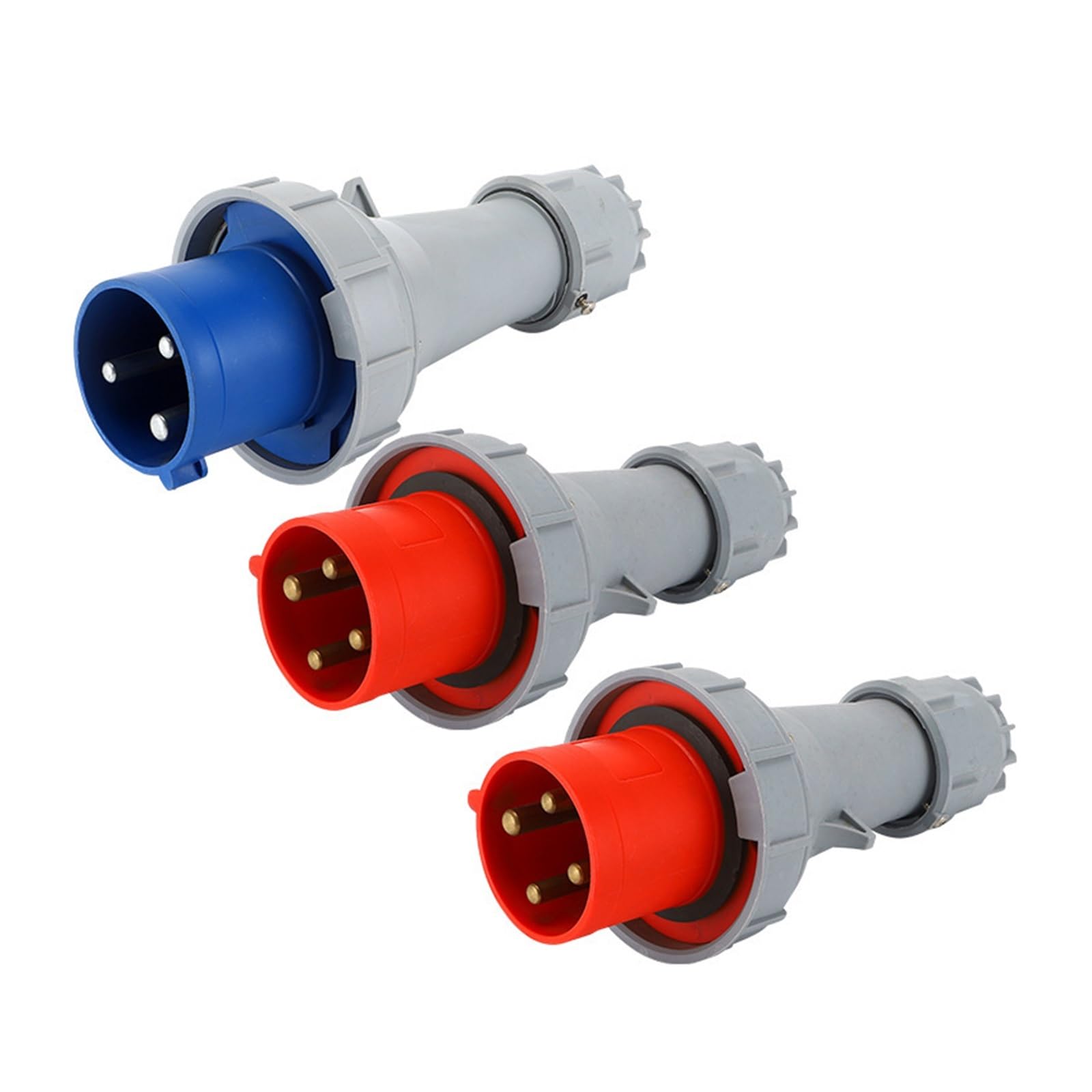 MUYTQAERG 1 PCS Blue 63A 125A Industrial Socket Wall-Mounted Exposed and Concealed(LX 0432-3 core 125A)