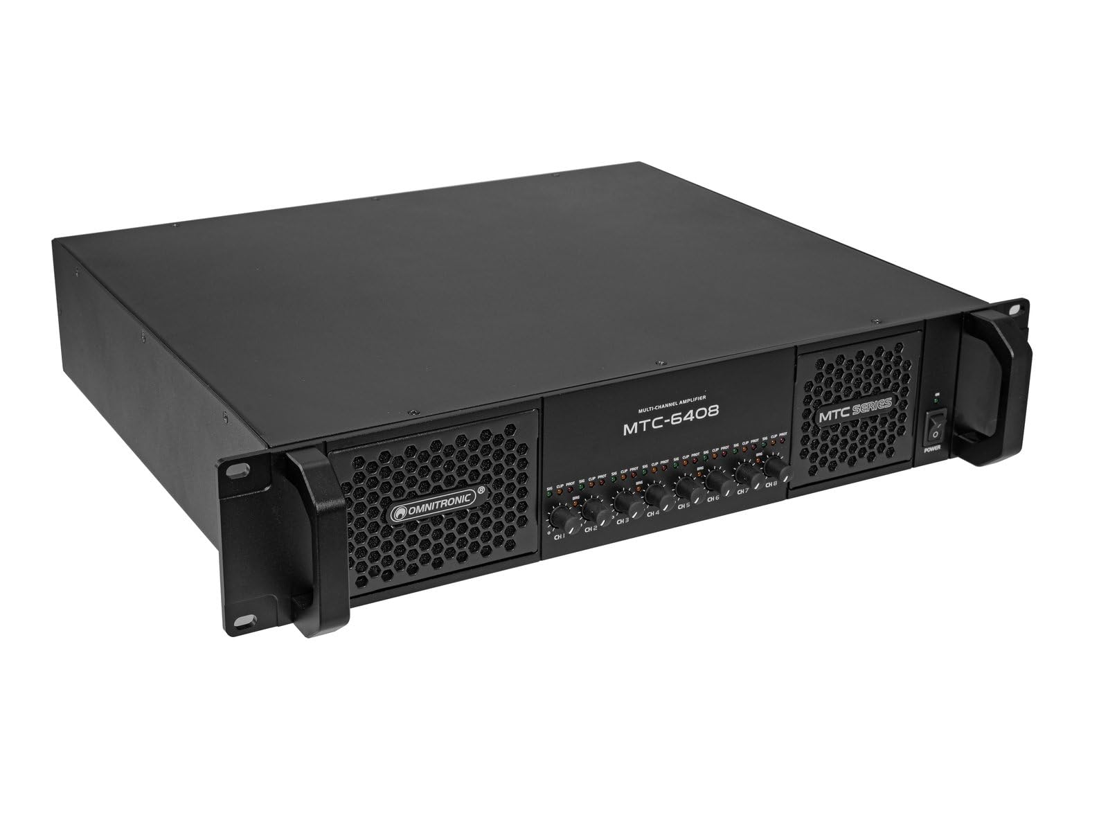 OMNITRONIC MTC-6408 8-Kanal Endstufe | Class D Mehrkanal-PA-Verstärker mit Schaltnetzteil, 8 x 800 W RMS (4 Ohm), 8 x 400 W RMS (8 Ohm)