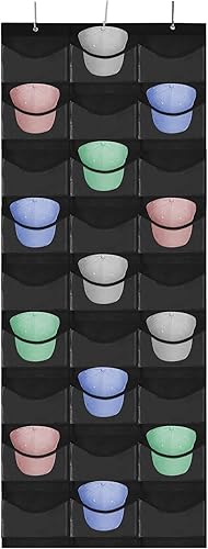 27 Pockets Hat Rack For Baseball Caps, Baseball Hat Organizer for Wall&Over the Door, Caps Hat Holder Hanger For Closet With Large Clear Pockets disponible en Yaxa Venezuela