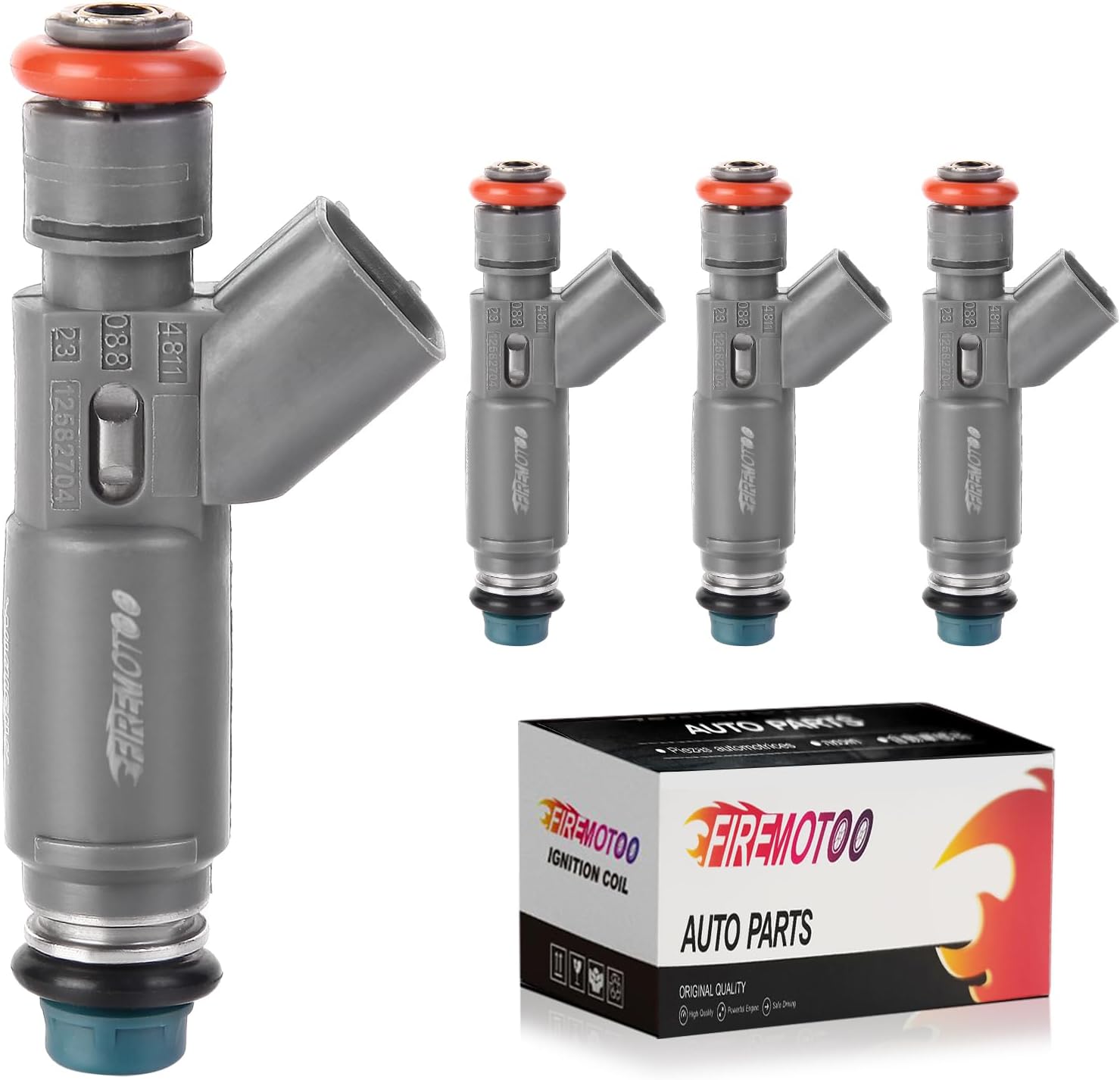Fuel Injectors Pack of 4 Compatible with Chevy Malibu Cobalt HHR for Pontiac G5 G6 Solstice for Saturn Aura Sky lon Vue L4 2.2L 2.4L 2006 2007 2008 Replace 12606110 12 Holes