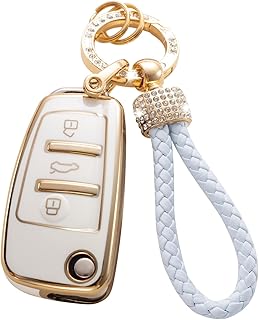 Gematay for Audi Key Fob Cover, Key Case Shell Compatible with Audi A1 A3 Q3 Q7 R8 A6L TT Smart Key Protector