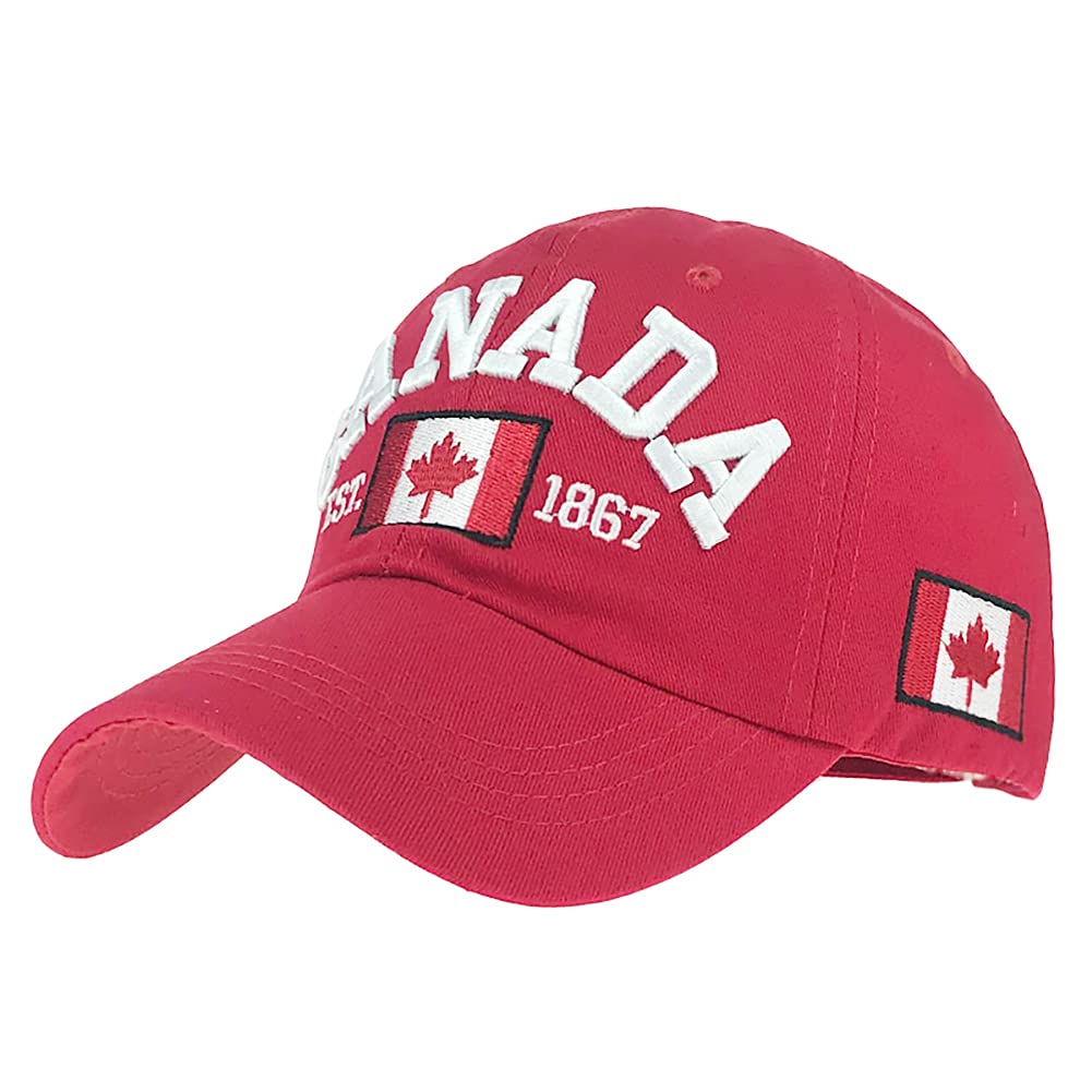 FoetestBaseball Cap Canada Flag Hat Adjustable Dad Hat Sunhat Embroidered Cap Outdoor Sun Hats for Adult