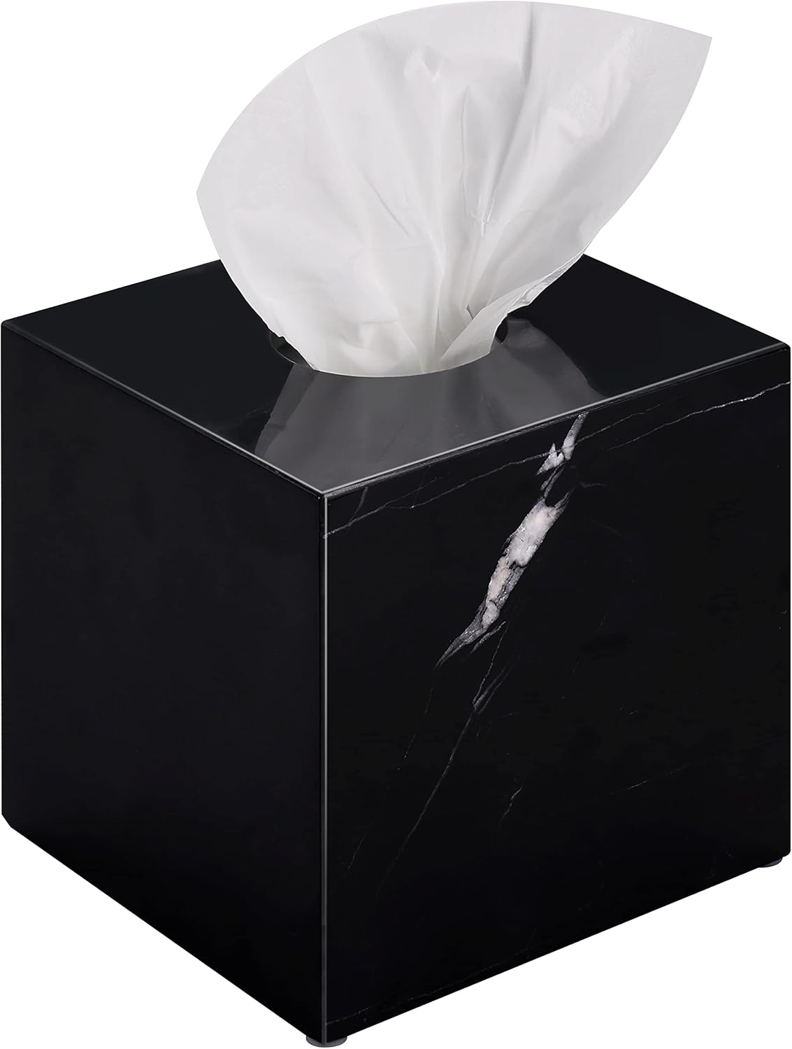 Natural Marble Tissue Box Cover, Exquisite Marble Square Tissue Box Holder, Elegant & Luxurious Decoration for Bathroom,Home & Office