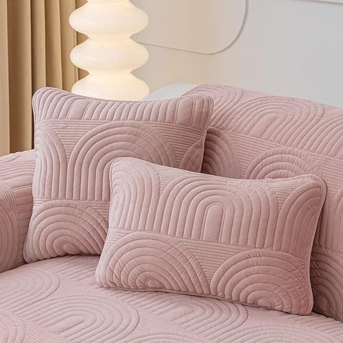 vctops Juego de 2 fundas de almohada decorativas de terciopelo afelpado, fundas de almohada geométricas acolchadas para almohada, esponjosas,