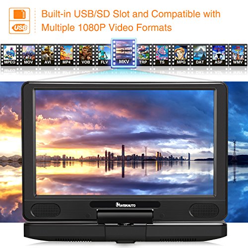 NAVISKAUTO 12 inch Portable Blu Ray DVD Player Support HDMI Out MP4 1080P Dolby Audio Sync Screen - Thumbnail 6
