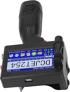 Raguso Impresora de inyección de Tinta móvil, ABS Grafito Aleación de Aluminio Impresora de inyección de Tinta portátil Pantalla táctil Enchufe de EE. UU. 100-240V para para plástico