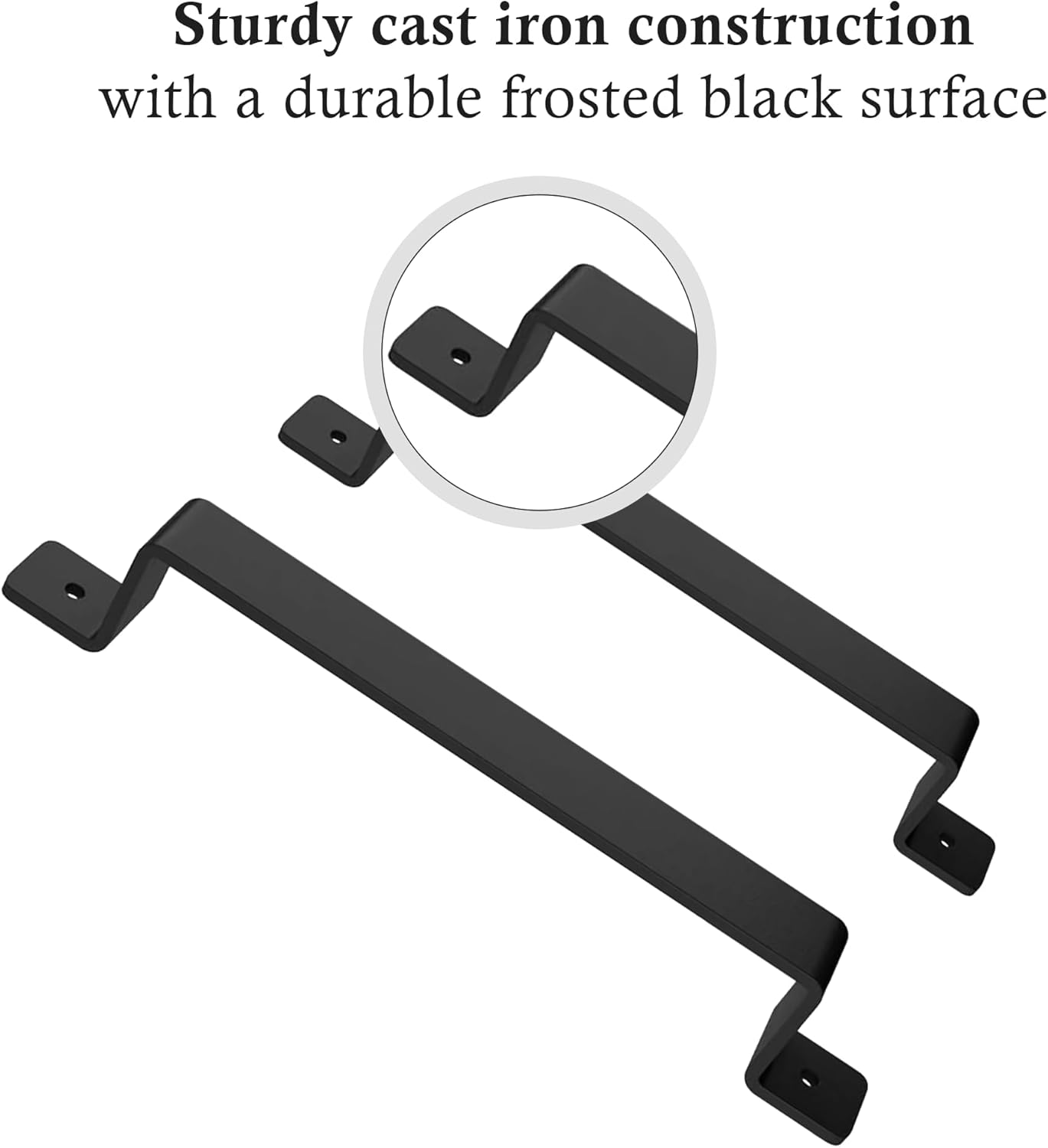 12" Barn Door Handle for Gate, Kitchen, Sheds, Garage - Pull Handle for Sliding Barn Door - Grab Handle - Barn Door Hardware - Black