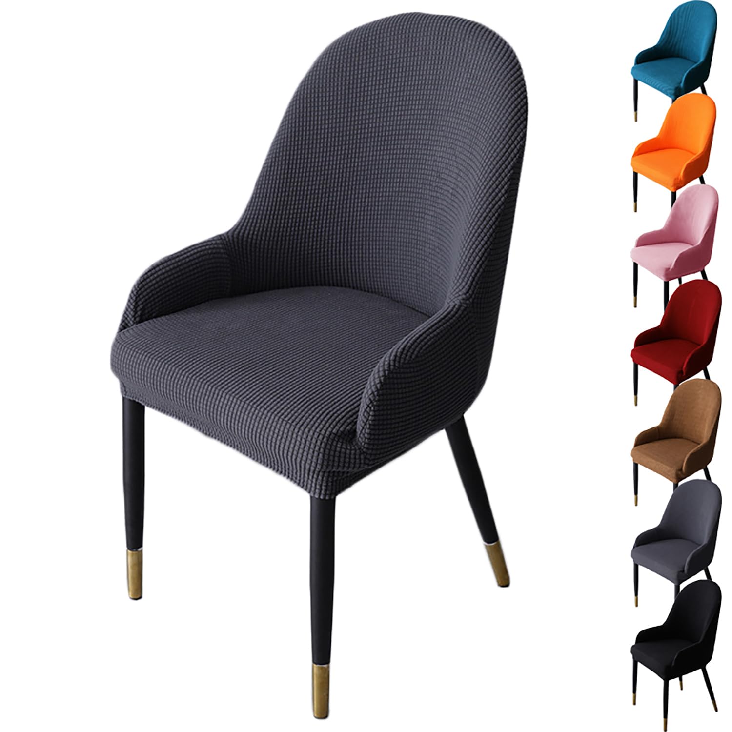 Housse de chaise pivotante jacquard gris pour le bureau à la maison
