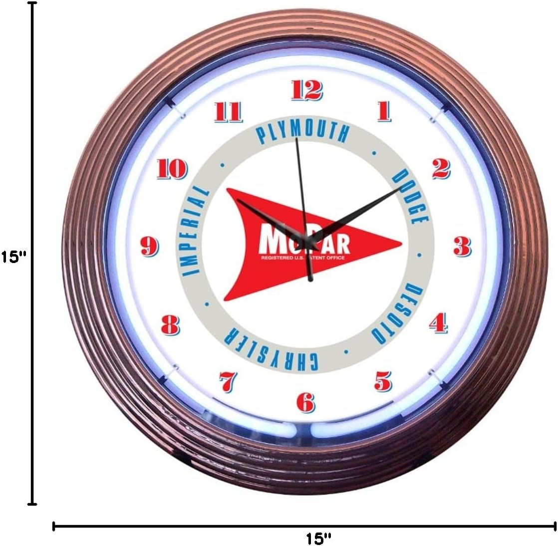 Neonetics Mopar Arrow Neon Wall Clock, 15-Inch