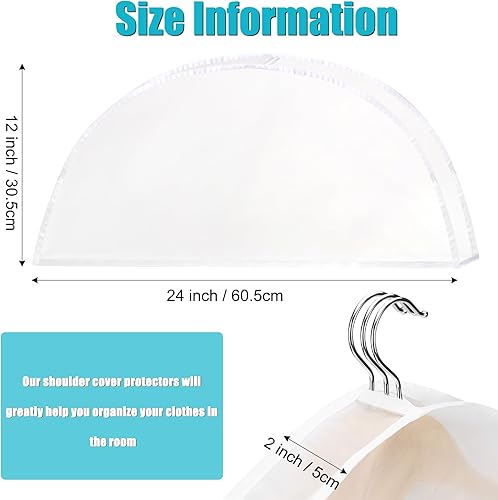 Miniatura 3 de Foraineam Paquete de 20 fundas de hombro, protectores de traje, transpirables, para trajes, abrigos, chaquetas, almacenamiento de vestimenta