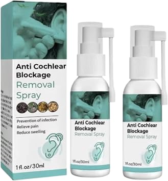 Cochlear Prevention Spray, Ear Wax Removal Spray, Ear Wax Softener Cleanser, Natural Ear Spray for Cochlear Clogs, Ear Relief for Swimmers