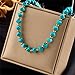 Q&D&S Turquoise Necklace Round Stone Beads Chunky Fashion Jewelry for Women cross Necklace Multi Meditation necklace (Style 6)