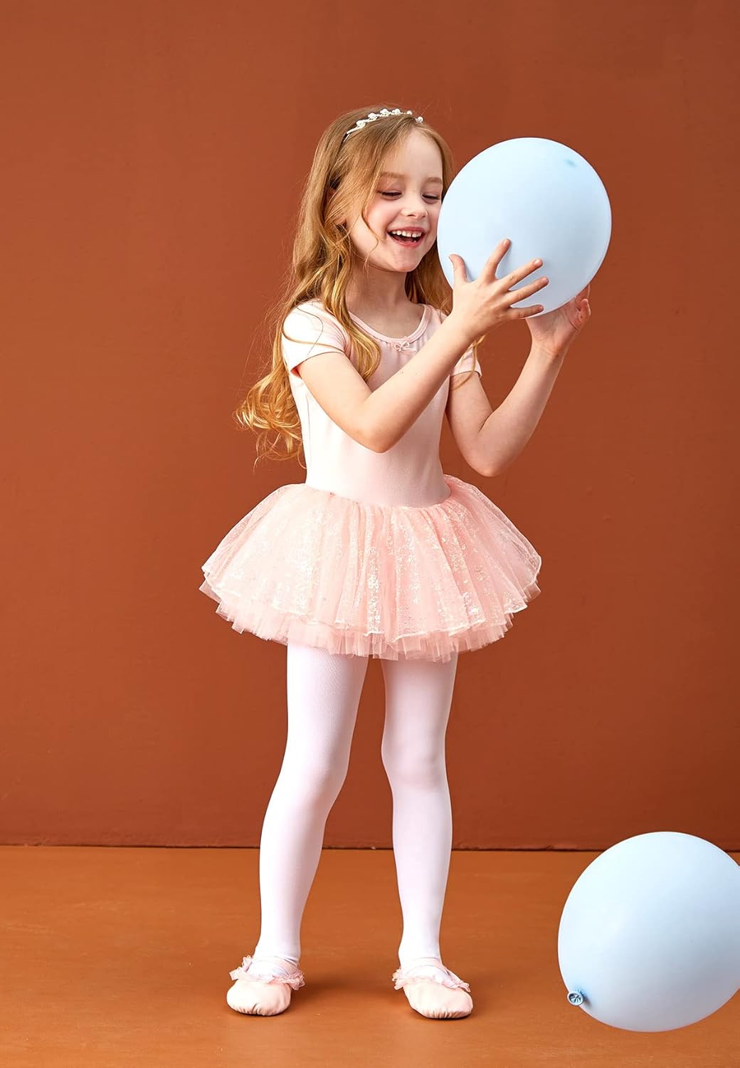 MdnMd Fly Short Sleeve Lace Dance Ballet Tutu Leotard Ballerina Outfit for Toddler Girls - Image 5