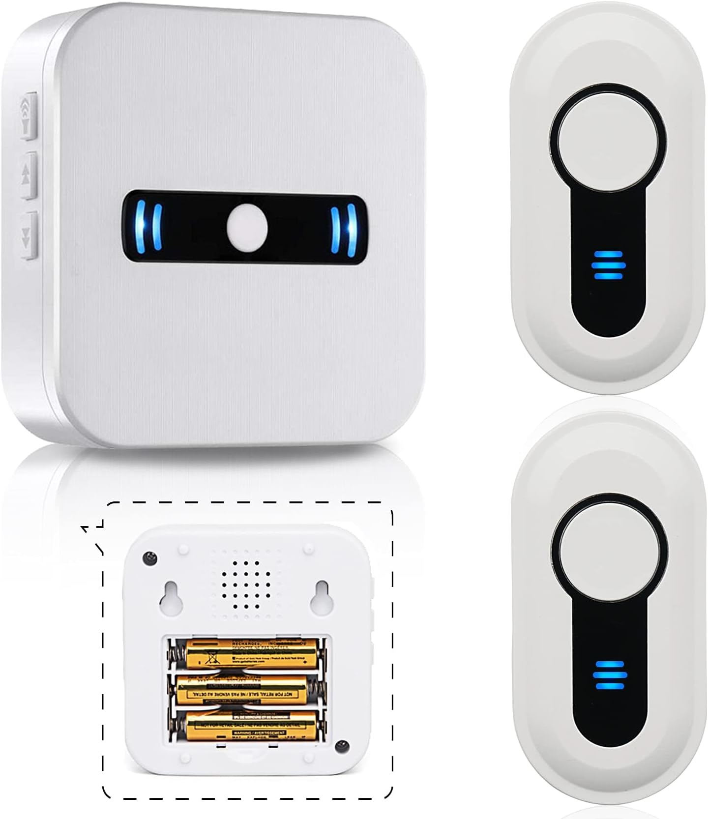 Wireless Doorbell Battery Operated Portable Door Bell Chime Waterproof Push Button 500+ Ft for Classroom/Home/Office/Apartment/Store with 38 Chimes & 5 Level Volume