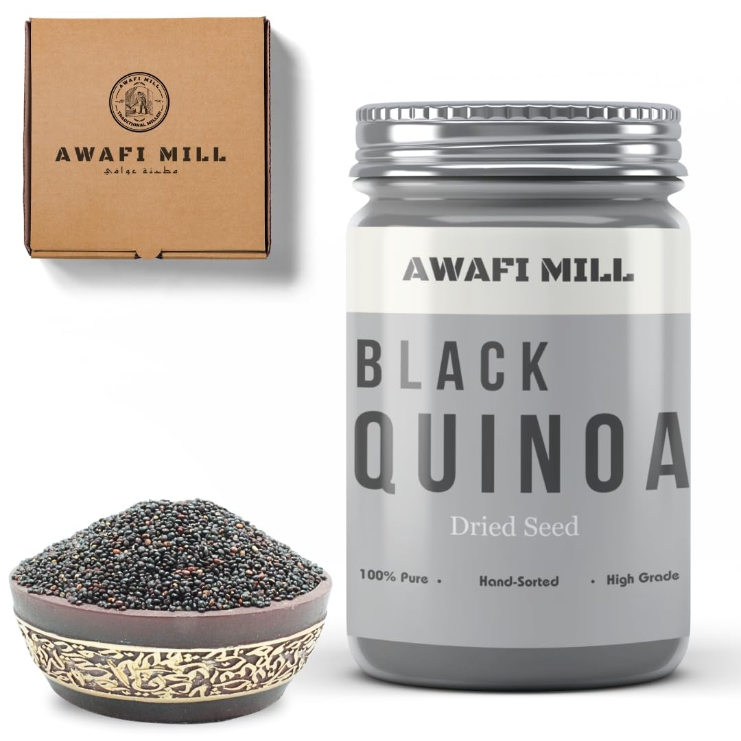 AWAFI MILL Black Quinoa (Whole Grain) | Naturally Pigmented Pseudocereal • Nutty Aroma, Firm-Chewy Bite • For Bowls, Salads, Pilafs & Stuffed Veg - 250 g | 9 oz