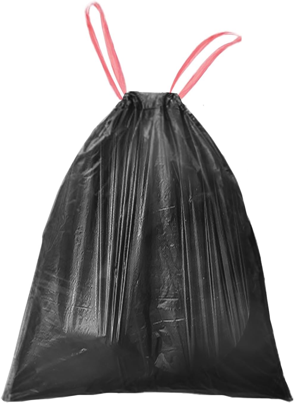 WAIKAS 8 Gallon Trash Bags Drawstring, 1.32 Mil, Unscented, Black, 34 Count