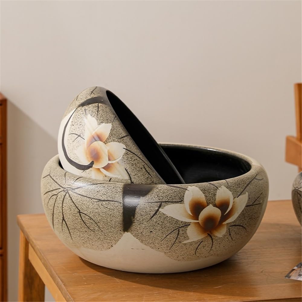 Doniczka Ceramiczna nieporowata doniczka w stylu chińskim, dom, salon, storczyk Phalaenopsis, żonkil, lilia wodna, naczynie hydroponiczne Rośliny domowe, sukulenty, kwiaty(Średni)
