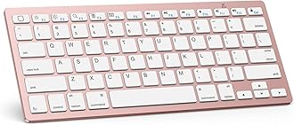 OMOTON Bluetooth Keyboard Compatible with iPad A16 11th 10th Generation, iPad 10.2 (9th/8th/7th), iPad Pro 13/12.9/11 inch, iPad Air 13/11 inch, iPad Air/Mini and More iOS Devices, Pink Gold