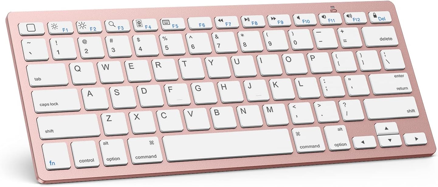 Bluetooth Keyboard Compatible with iPad 10th Generation, iPad 10.2 (9th/8th/7th), iPad Pro 13/12.9/11 inch, iPad Air/Mini and More Bluetooth Enabled Devices, Pink Gold