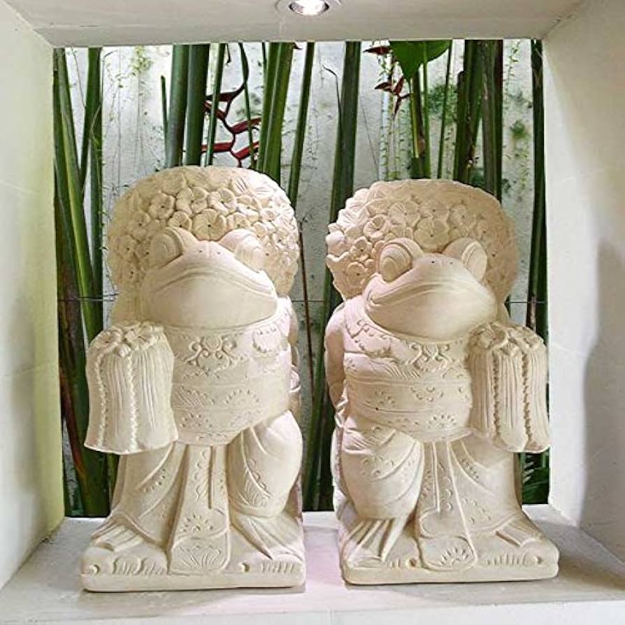 Amazon.co.jp: 石像 カエル オブジェ 庭 置物 石彫り ストーン