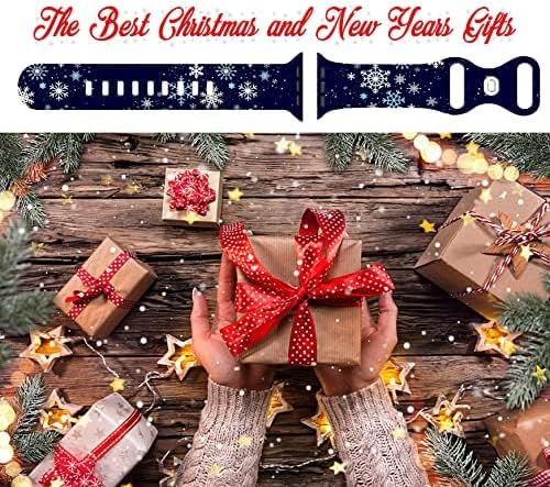 Miniatura 3 de Correa de reloj de Navidad compatible con Apple Watch de 1.496 in 1.575 in 1.614 in 1.654 in 1.732 in 1.772 in, correa de silicona para reloj de