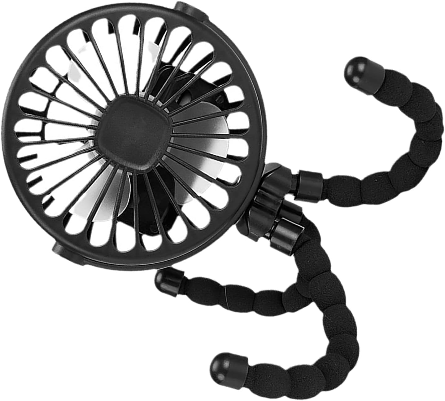 Garosa Stroller Fan Portable USB Rechargeable Quiet Cooling Flexible Tripod Lightweight Baby Stroller Fan for Travel Outdoor 9.5x9.5x21cm (Black)